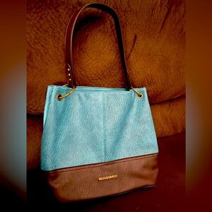 Montana West Blue and Brown Shoulder Bag